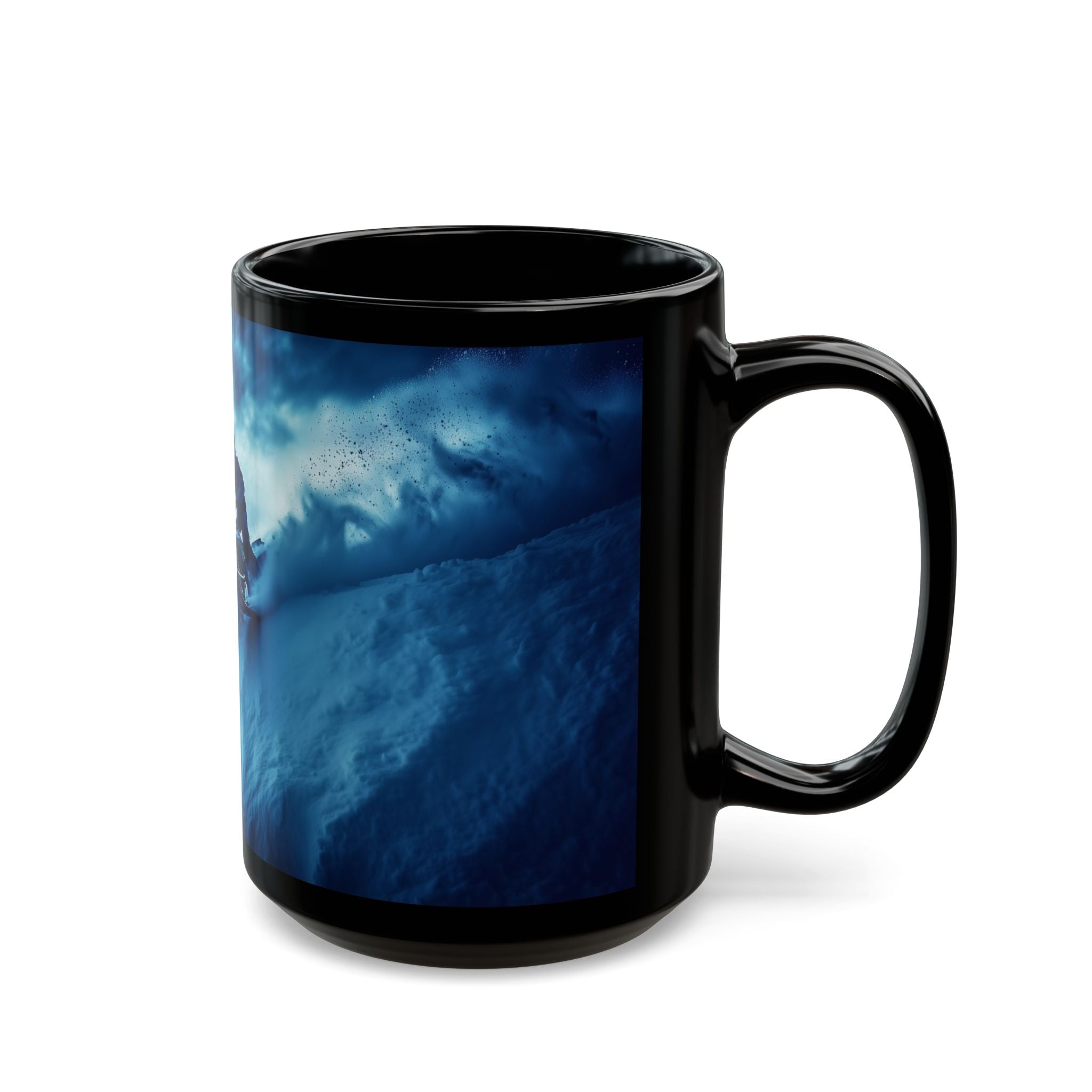 On The Edge of Sundown Black Mug (11oz, 15oz) - Snowmobile - DC0251
